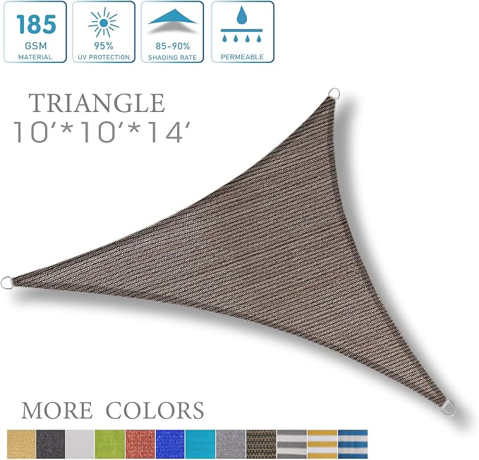 LOVE STORY 10' x 10' x 14' Triangle Sun Shade Sail - Image 7