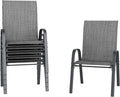 Amopatio Patio Chairs Set of 6, Outdoor Stackable Dining Chairs by Amopatio
