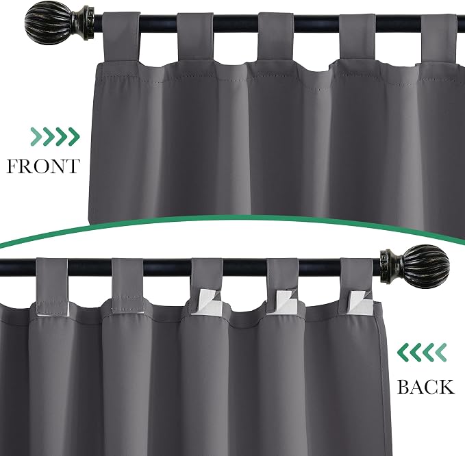 2 Panels Grey Outdoor Curtains for Patio Clearance - Image 3