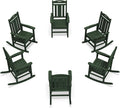 Oversized Outdoor Rocking Chairs Set of 6, 380lbs Heavy-Duty Large Patio Rocker by CIOKEA