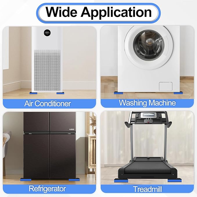 8 Pack Anti Vibration Pads for Washing Machine 6"x6"x7/8", Sound Isolation Vibrating Pad Ribbed Rubber Damping Mat EVA Center for Air Compressors, Conditioner, Treadmill, HVAC Washer Dryer