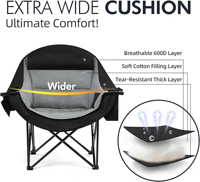 Oversized Camping Chair for Adults 2 Pack - Image 3