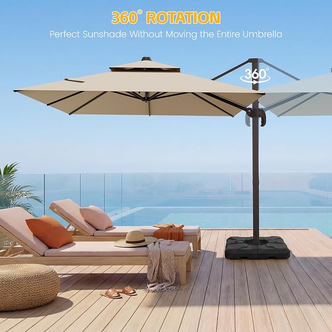 10x10 FT Patio Cantilever Umbrella - Image 5
