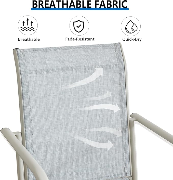 Outdoor Dining Chairs Set of 4, Stackable Patio Chairs - Image 5