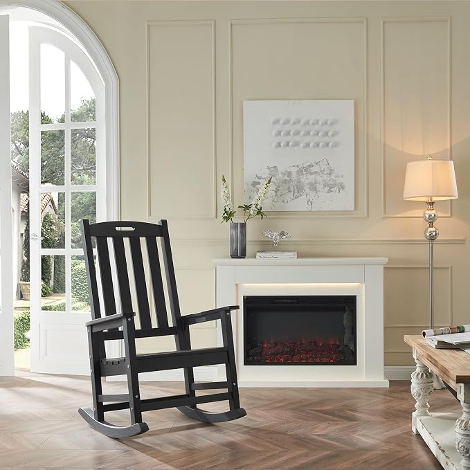 Oversized Outdoor Rocking Chair, HDPE Porch Rocker | High Back Rocking Chairs - Image 6