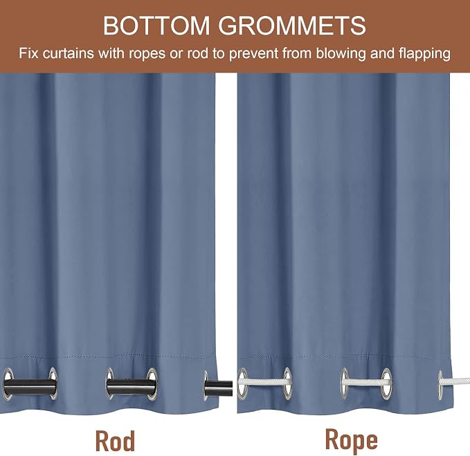 RYB HOME 2 Panels Outdoor Curtains - Image 3