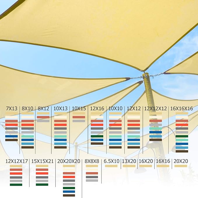 Shade&Beyond Custom Sun Shade Sail 12'x25'RectangleSun Sail Shades Patio UV - Image 6