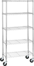 Amazon Basics 5-Shelf Adjustable, Heavy Duty Storage Shelving Unit on 4" Wheel by AmazonBasics