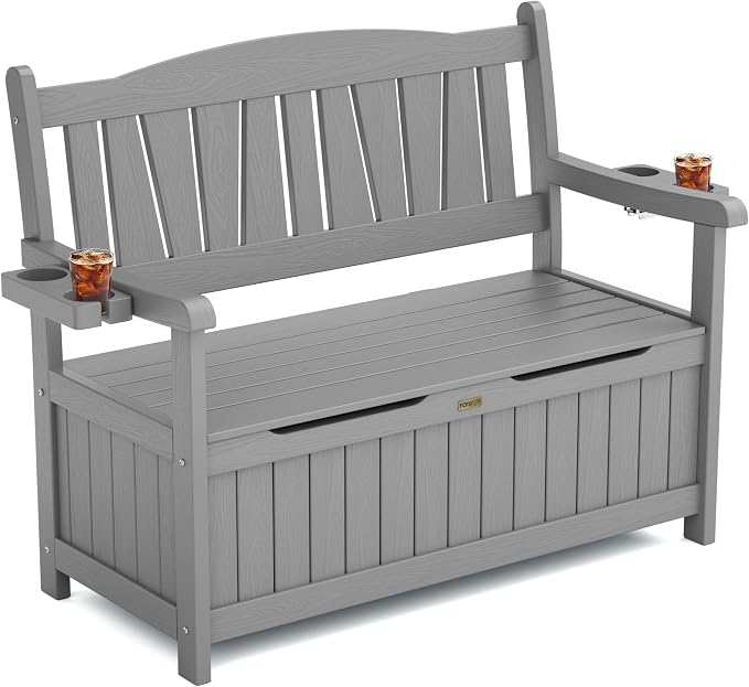 YEFU Outdoor Bench, Heavy Duty Garden Storage Bench, Weatherproof, Weatherproof by YEFU