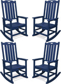 THOEOE Outdoor Rocking Chairs Set of 4, Oversized Patio Rocking Chair | HDPE by THOEOE