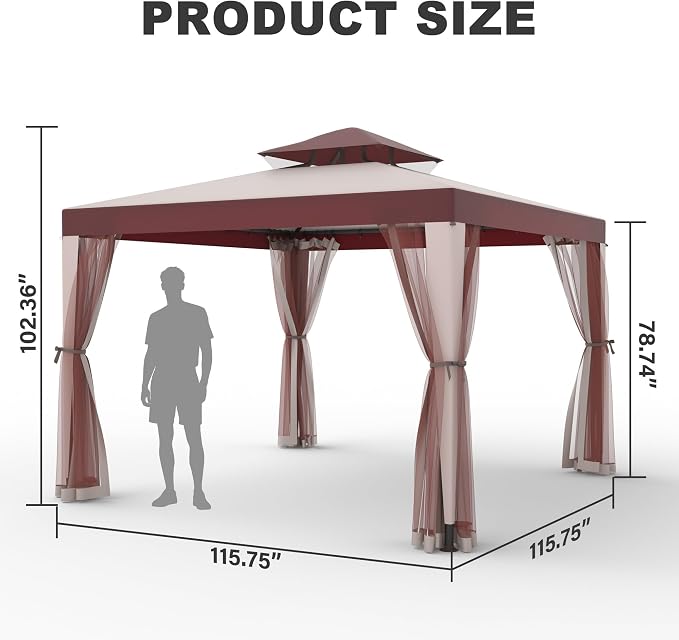 Outdoor Gazebo for Patio, 10×10 Canopy Tent - Image 6