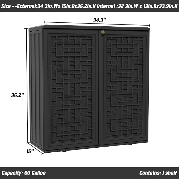 Mrosaa Indoor Outdoor Storage Cabinet Waterproof - Image 6