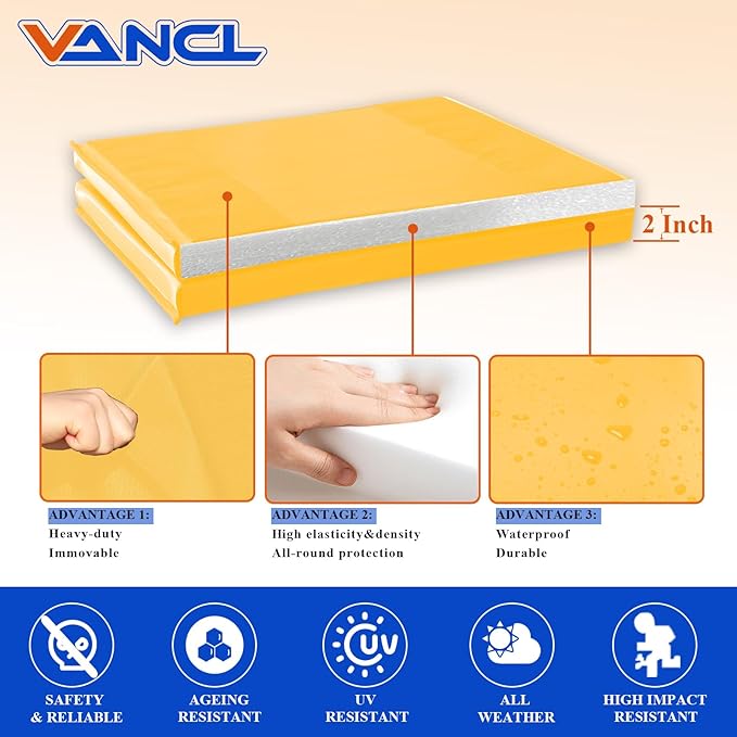 Gym Padding Wall Mount Protection Pad Wall Mats for Gym Padding 2" Thick Foam Gym Pads for Safety Wall Padding, Waterproof Durable Wall Padding for Kids Colorful Wall Pad