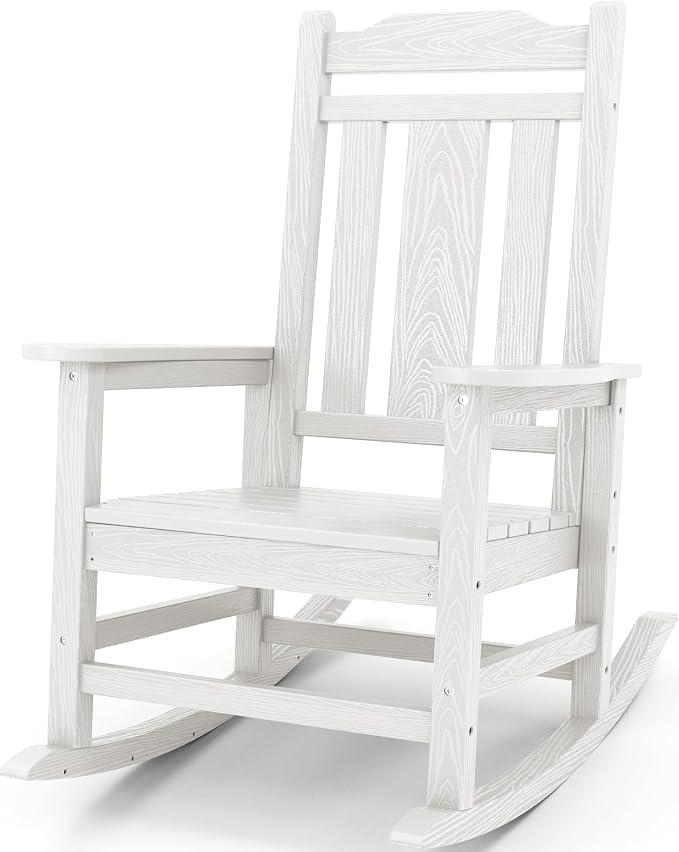 SERWALL HDPE Oversized Outdoor Rocking Chair, Patio Rocking Chair, All Weather by SERWALL