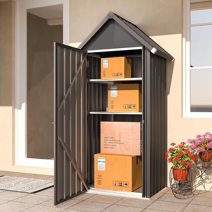 AECOJOY Outdoor Storage Cabinet Waterproof, Vertical Tall Outdoor Storage - Image 5
