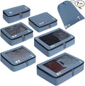 ECOHUB 7 Set Packing Cubes Tear-Resistant Luggage Packing Organizers with Number Icon for Travel Accessories Luggage Suitcase Machine Washable Packing Cubes (Blue)