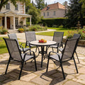 Patio Chairs Set of 6, Breathable Textilene, Weatherproof Frame, Quick Setup by zheczoemate