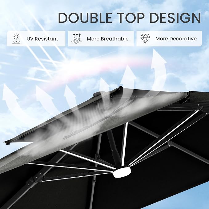 10x10 FT Outdoor Cantilever Patio Umbrella - Image 7