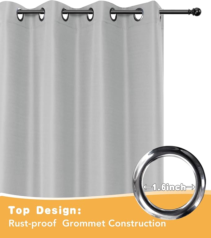 HolidayIdeas Outdoor Curtains for Patio Waterproof 4 Pcs 54x95 Inch Silver | - Image 4