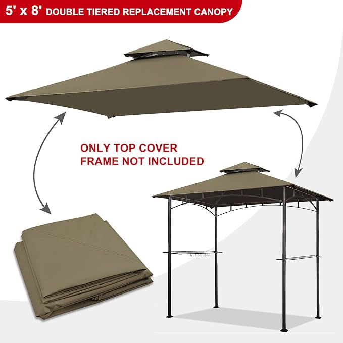 Eurmax USA High Performance Grill Gazebo Canopy Replacement Cover 5x8 BBQ - Image 3