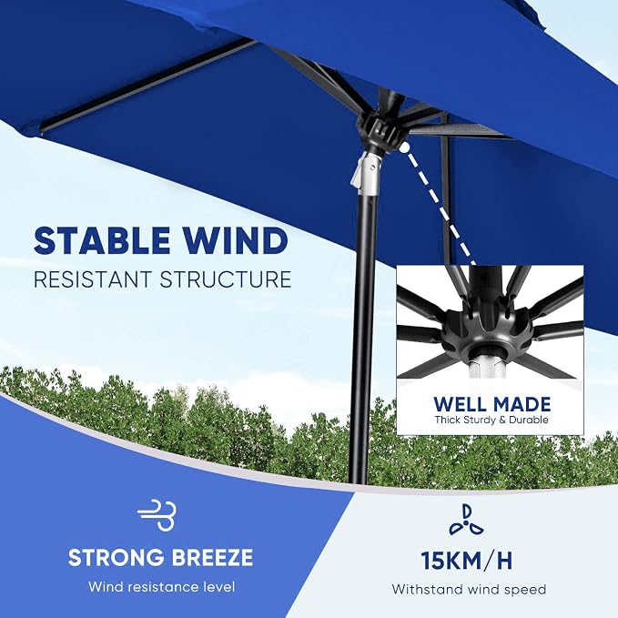 Tempera Patio Market Outdoor Table Umbrella - Image 6