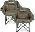 Oversized 2 Pack Camping Chairs, Padded Camping Chair Support 450LBS by Huskfirm