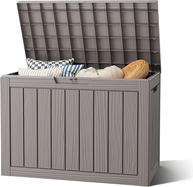 Outdoor Deck Storage Box, Resin Deck Boxes Indoor and outdoor, Waterproof by NBYSGO