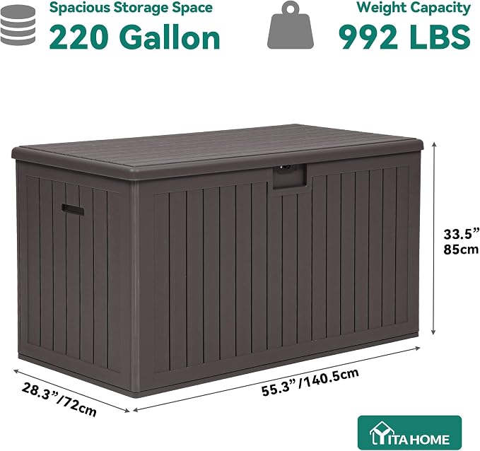 YITAHOME 220 Gallon Double-Wall Deck Box - Image 7