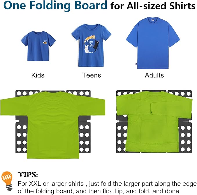 Shirt Folder Board Adult Clothes Folding Board tshirt Folding Helper Durable Plastic Laundry Folders One for Multiple Sizes Quickly Standardize the Folding of Clothing