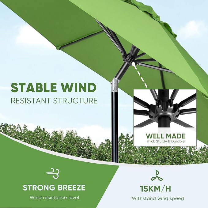 Tempera Patio Market Outdoor Table Umbrella - Image 5