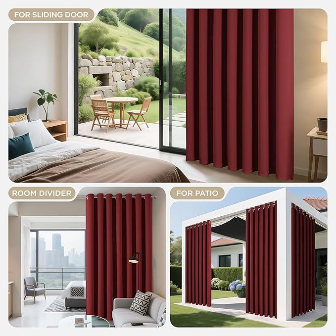 Joydeco Blackout Patio Sliding Door Curtains, Privacy Room Divider Curtains | - Image 4