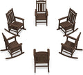 Oversized Outdoor Rocking Chairs Set of 6, 380lbs Heavy-Duty Large Patio Rocker by CIOKEA