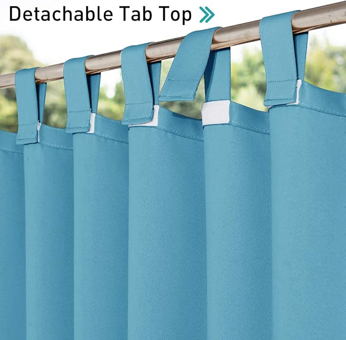 NICETOWN Outdoor Curtains for Patio Waterproof Set of 2, Thermal Insulated - Image 3