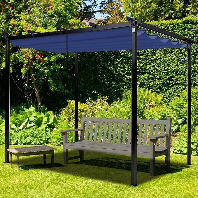 Mrsenloi 10 x 10 Pergola Shade Cover Replacement, Top Only, Retractable Sun - Image 7