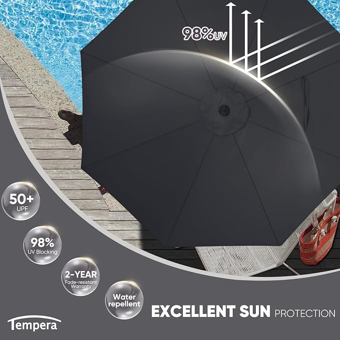 Tempera Patio Market Outdoor Table Umbrella - Image 2