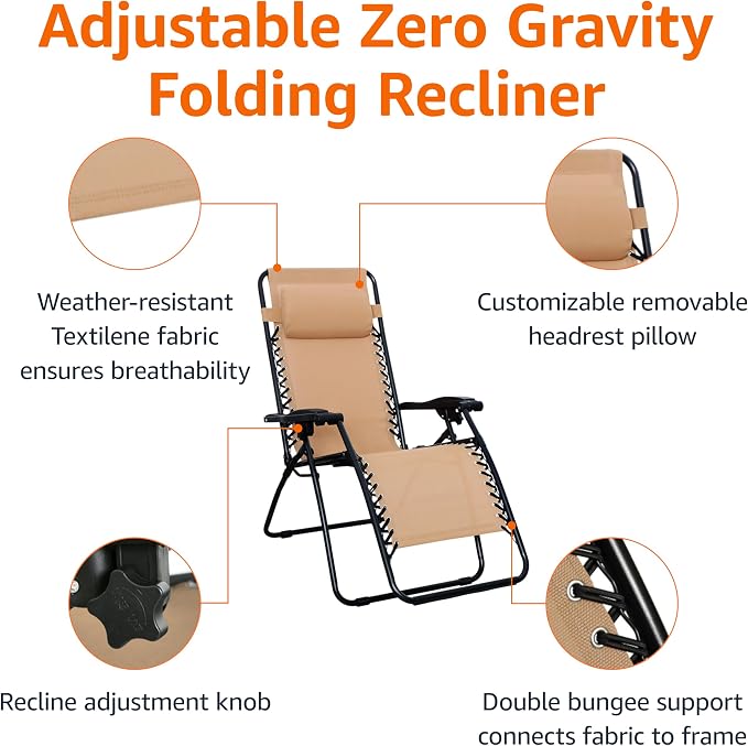 Amazon Basics Zero Gravity Lounge Chair - Image 4