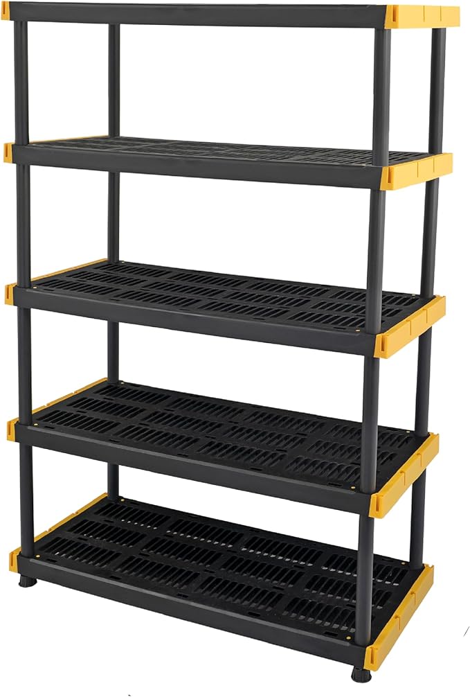 CX 5-Tier Heavy Duty Plastic Storage Shelves by BLACKYELLOW