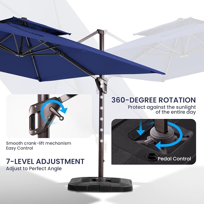 10x10 FT Outdoor Cantilever Patio Umbrella - Image 3
