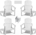 Stackable Adirondack Chairs Set of 4, Compact HDPE, All-Weather by nevilywood