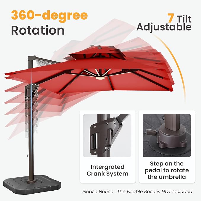 9x12 FT Outdoor Cantilever Patio Umbrella - Image 6