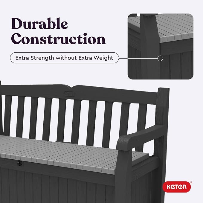 Keter Solana 70 Gal Outdoor Storage Bench - Image 10