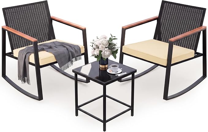 Gizoon 3 Pieces Rocking Patio Bistro Set | by Gizoon