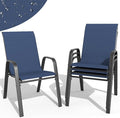 Patio Dining Chairs Set of 4 Outdoor Stackable Dining Chairs by TQKVIPI