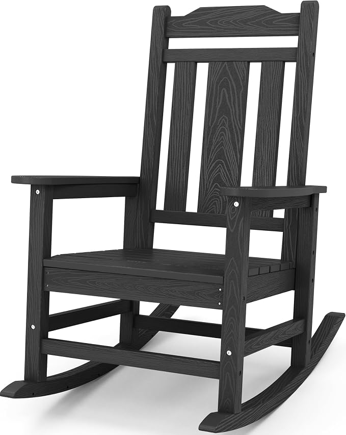 SERWALL Oversized Outdoor Rocking Chair, HDPE Patio Rocking Chair, All Weather by Unknown