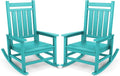 SERWALL Outdoor Rocking Chair Set of 2, HDPE Rocker by SERWALL