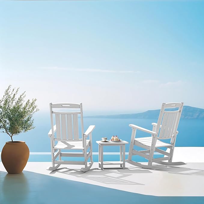 Oversized HDPE Outdoor Rocking Chair Set of 2, All-Weather, Extra Large & Extra - Image 9