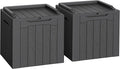Flamaker 2 Pack Deck Box 31 Gallon Waterproof Resin Storage Box by Flamaker