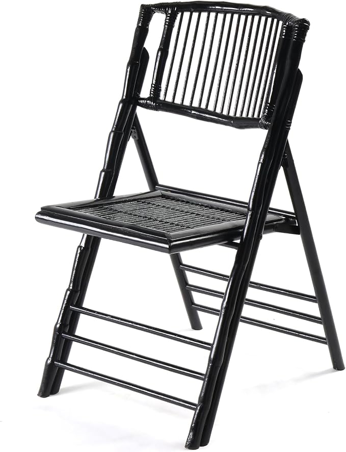 VINGLI Bamboo Folding Chair, Foldable Dining Wood Chairs Comfortable Seat by VINGLI