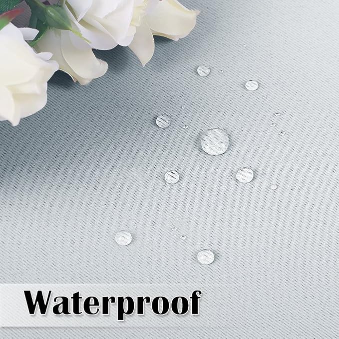 Waterproof Curtains for Patio W52 x L108 Inch Greyish White, 1 Panel | Light - Image 5