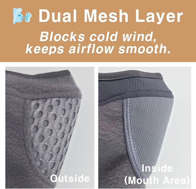 KOREA W-Series W2 Thermal Sports Face Mask with Nose Wire for Winter | Golf, Running, Skiing & Outdoor Activities
